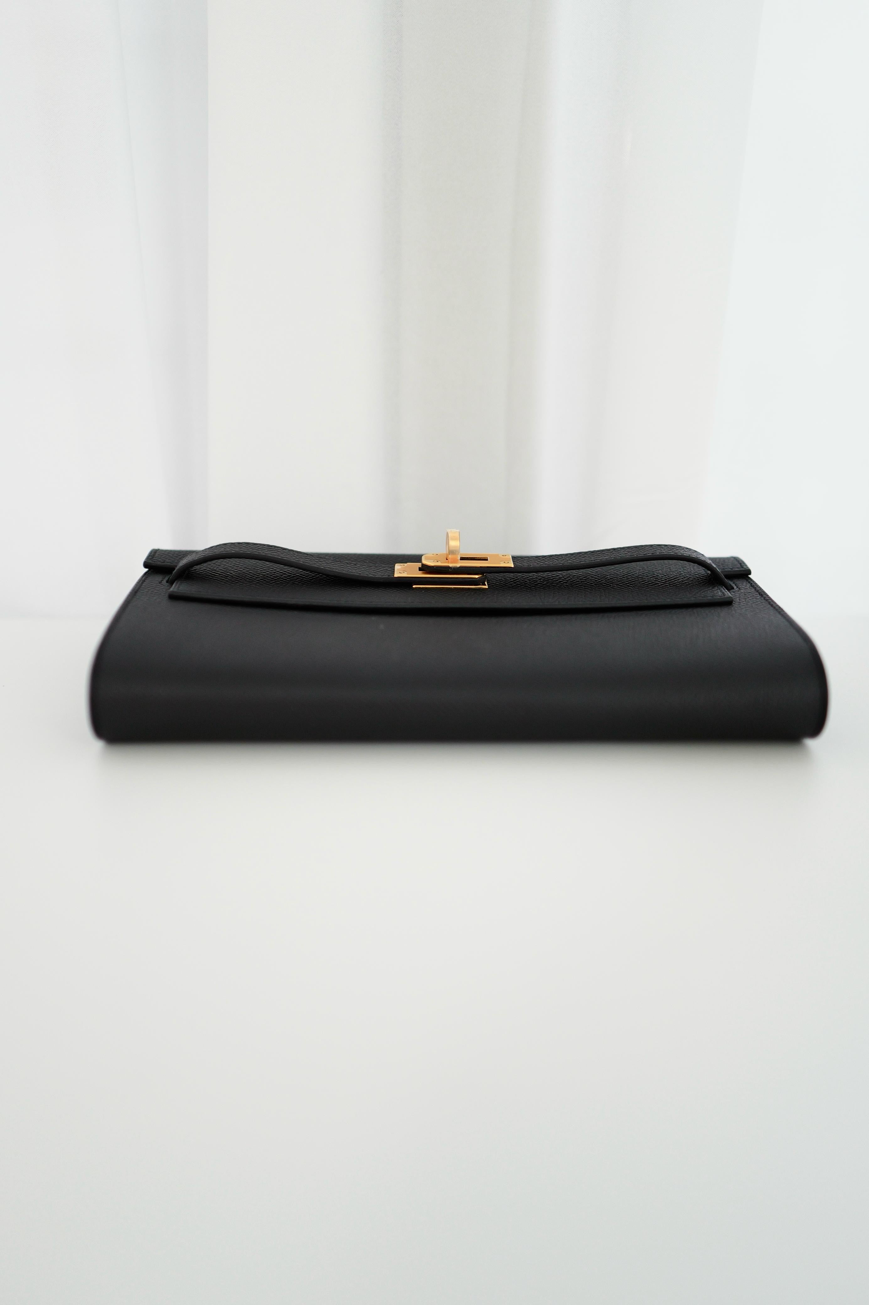 Kelly To Go Schwarz Epsom Gold Hardware