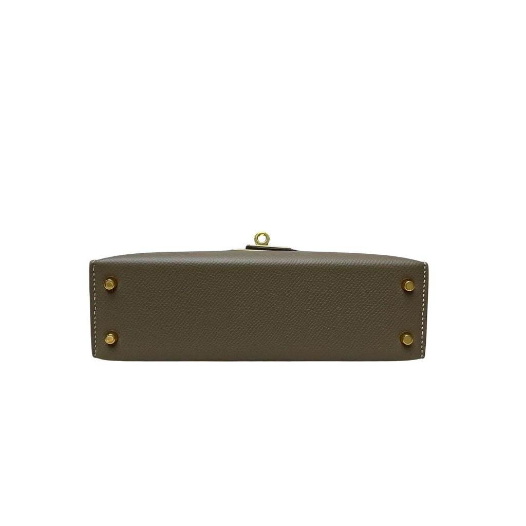 Hermès Mini Kelly Etoupe Epsom Gold Hardware