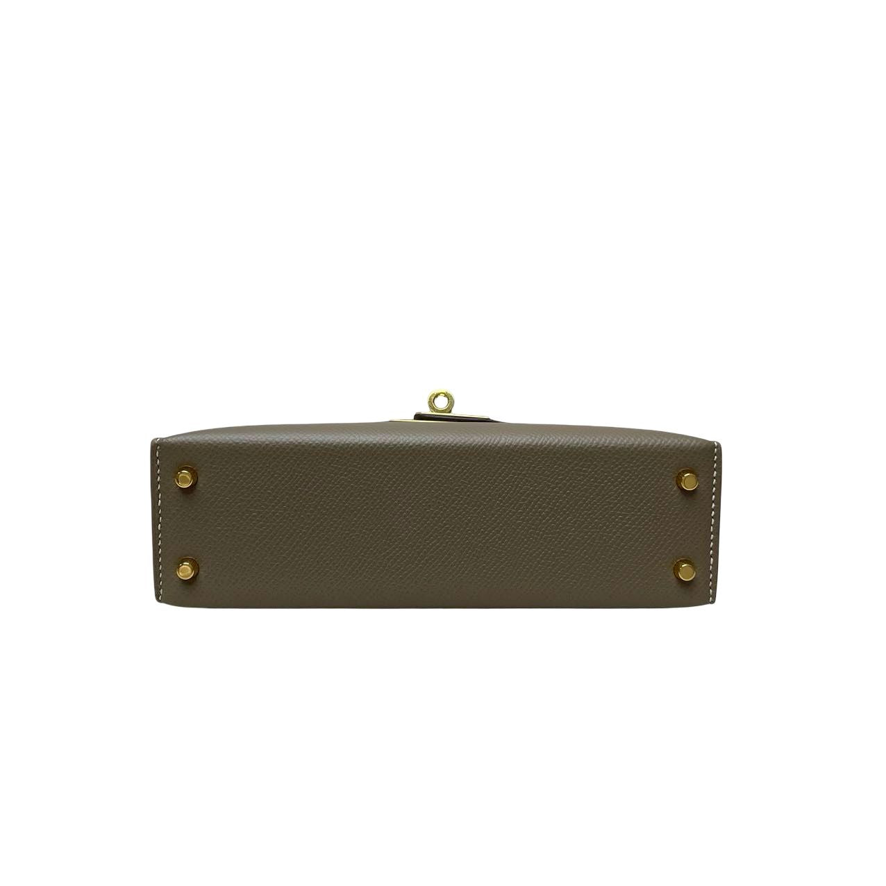 Hermès Mini Kelly Etoupe Epsom Gold Hardware