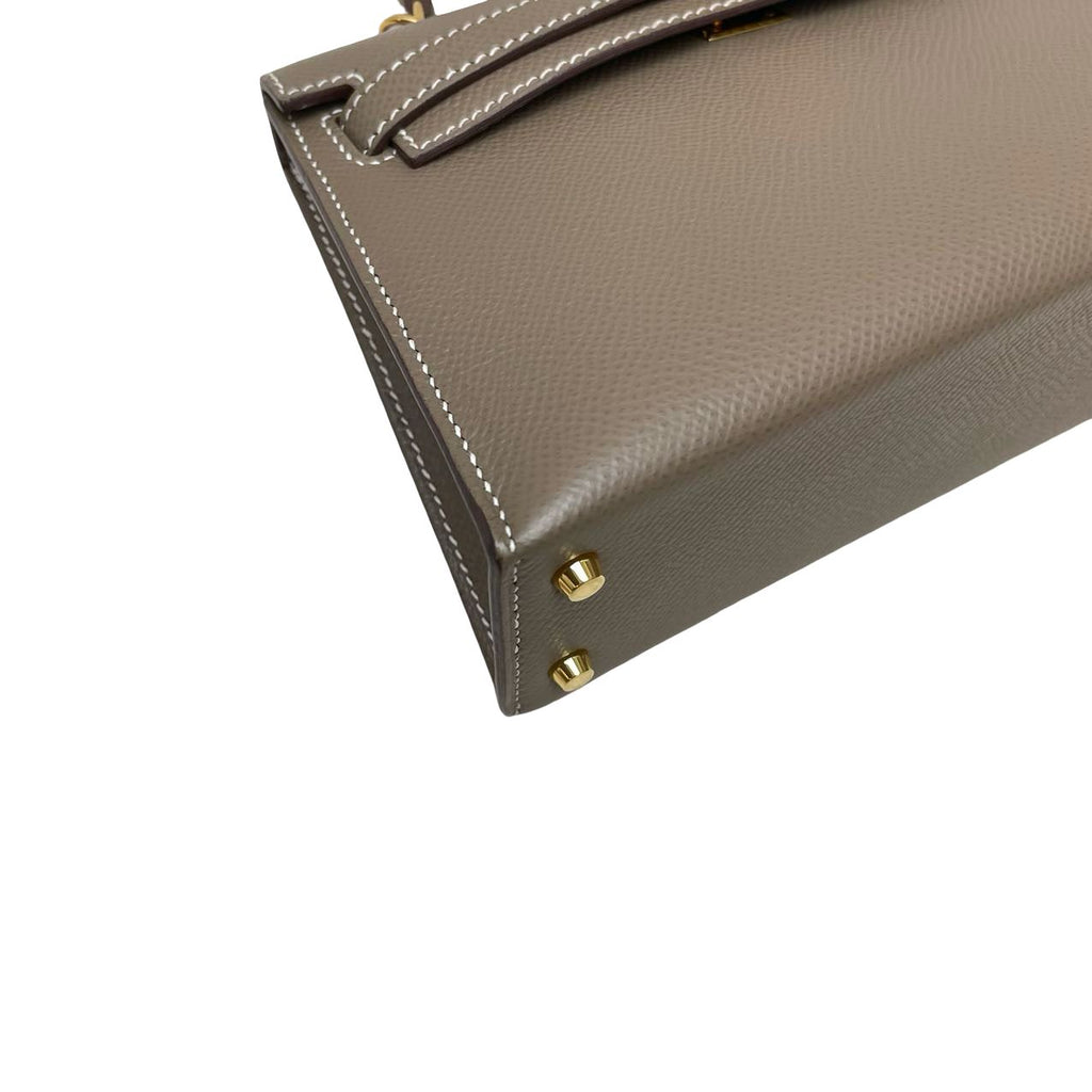 Hermès Mini Kelly Etoupe Epsom Gold Hardware