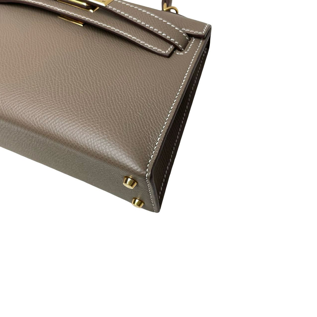 Hermès Mini Kelly Etoupe Epsom Gold Hardware