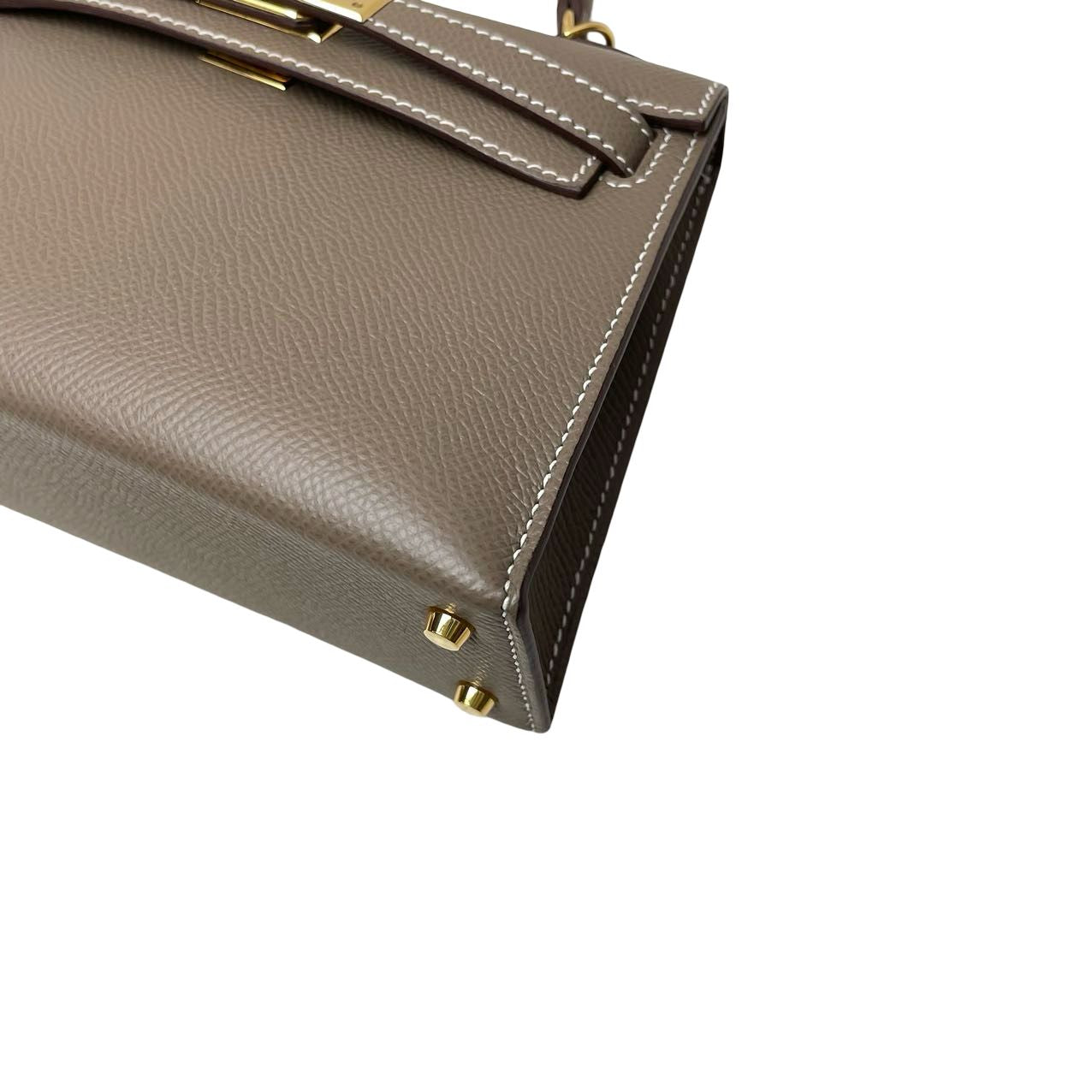 Hermès Mini Kelly Etoupe Epsom Gold Hardware