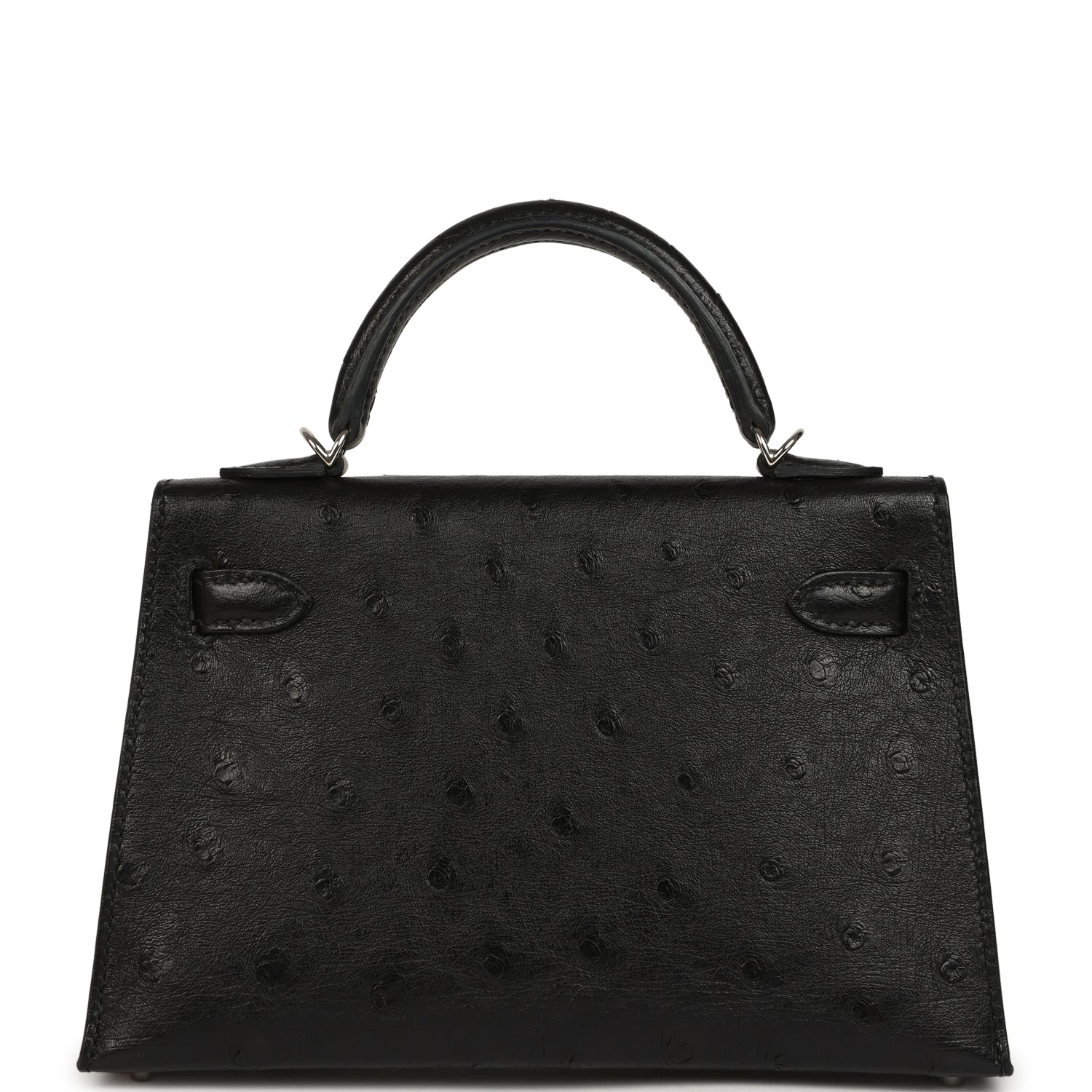 Vorbestellung: Hermès Kelly 20 Schwarzer Strauß Palladium Hardware