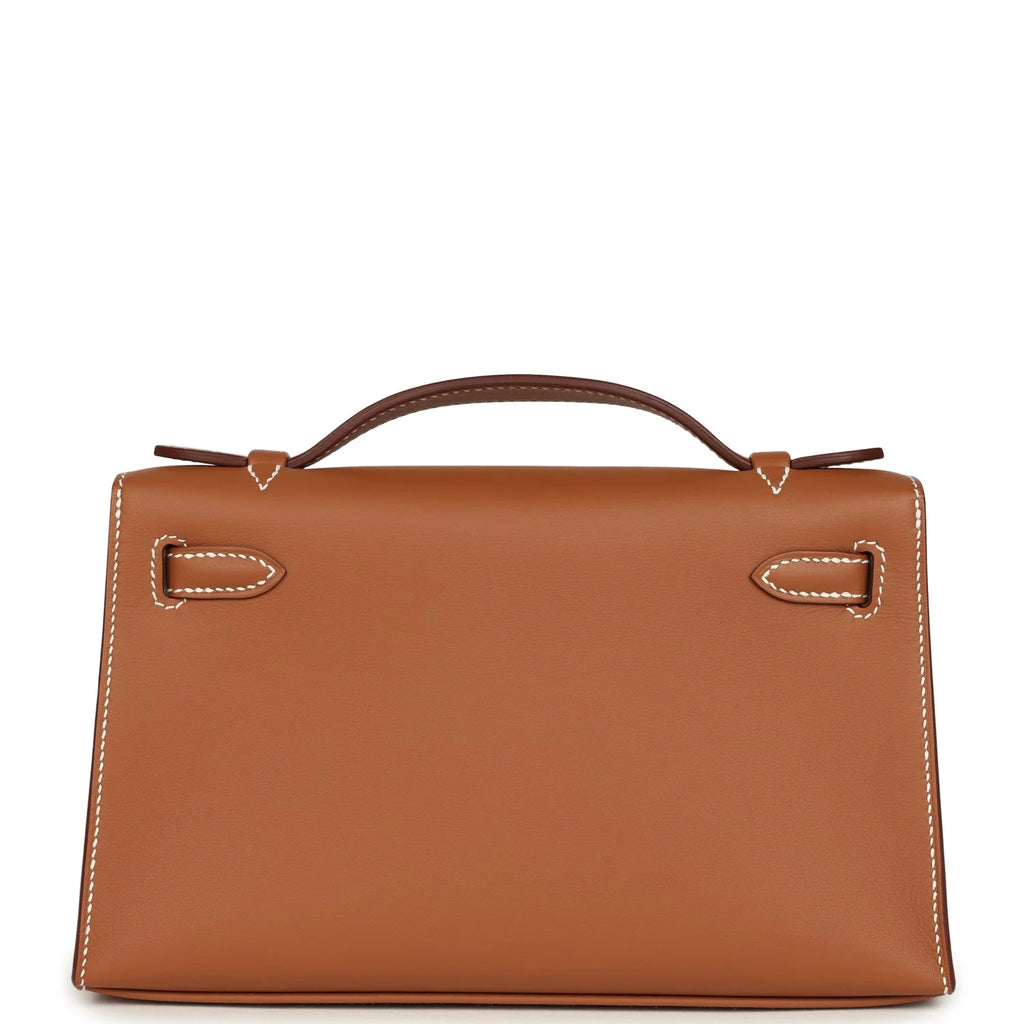 Vorbestellung: Hermès Kelly Pochette Gold Swift Gold Hardware