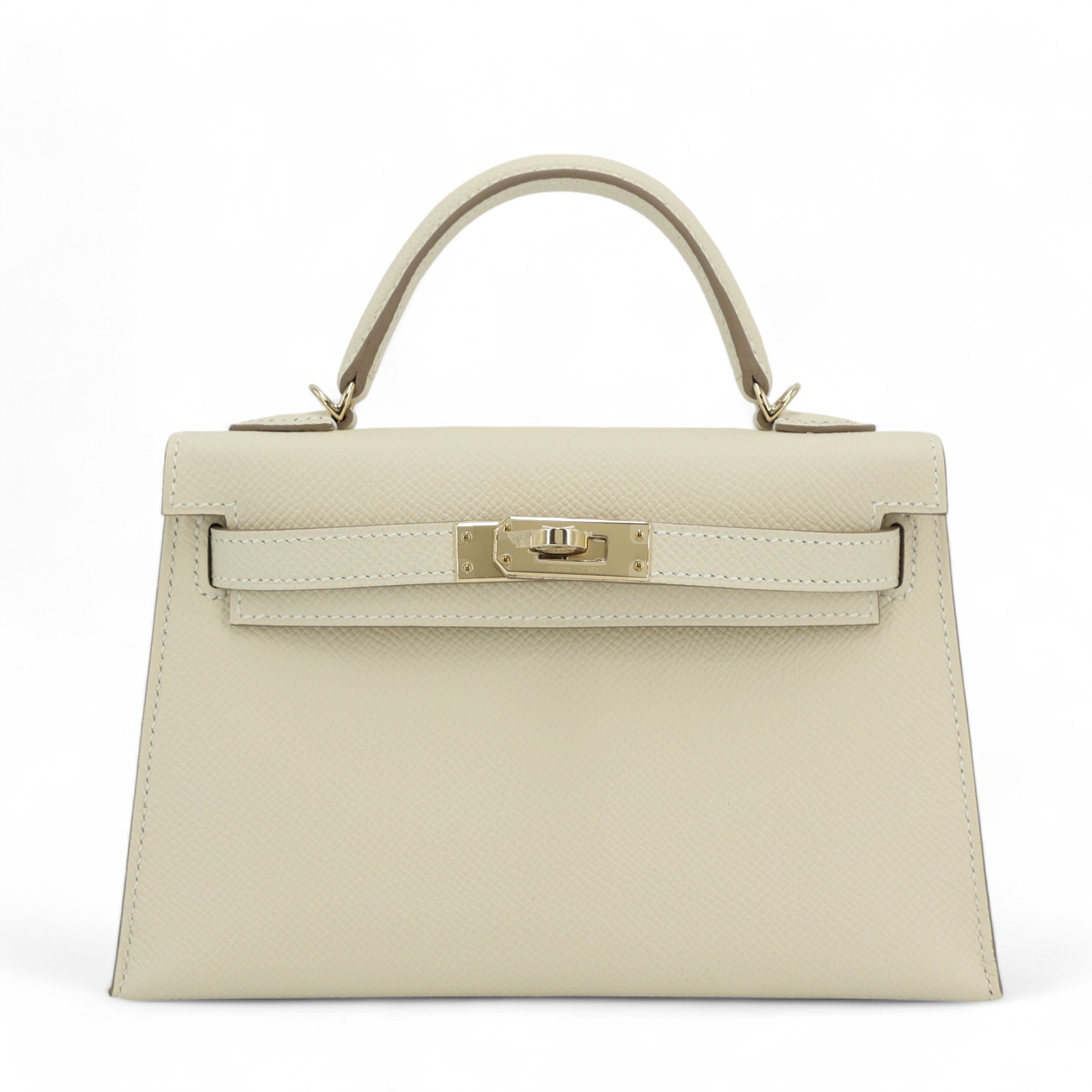 Vorbestellung: Hermès Mini Kelly Craie Epsom Permabrass Hardware