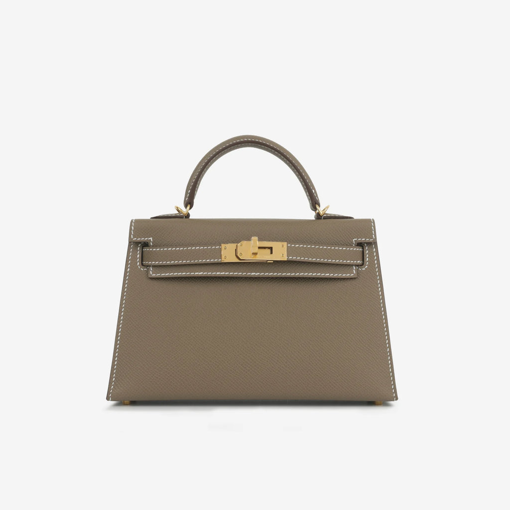 Hermès Mini Kelly Etoupe Epsom Gold Hardware