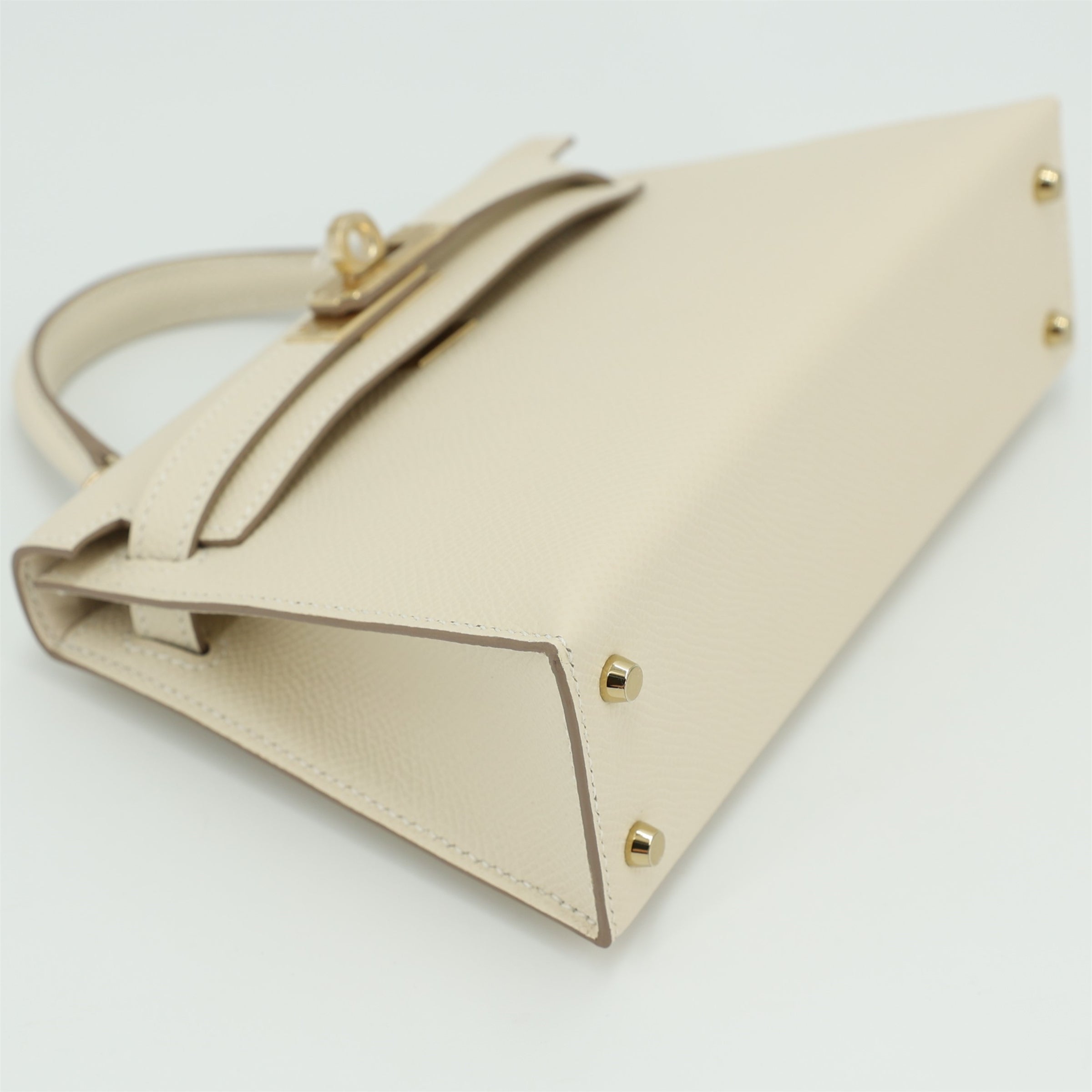 Vorbestellung: Hermès Mini Kelly Craie Epsom Permabrass Hardware