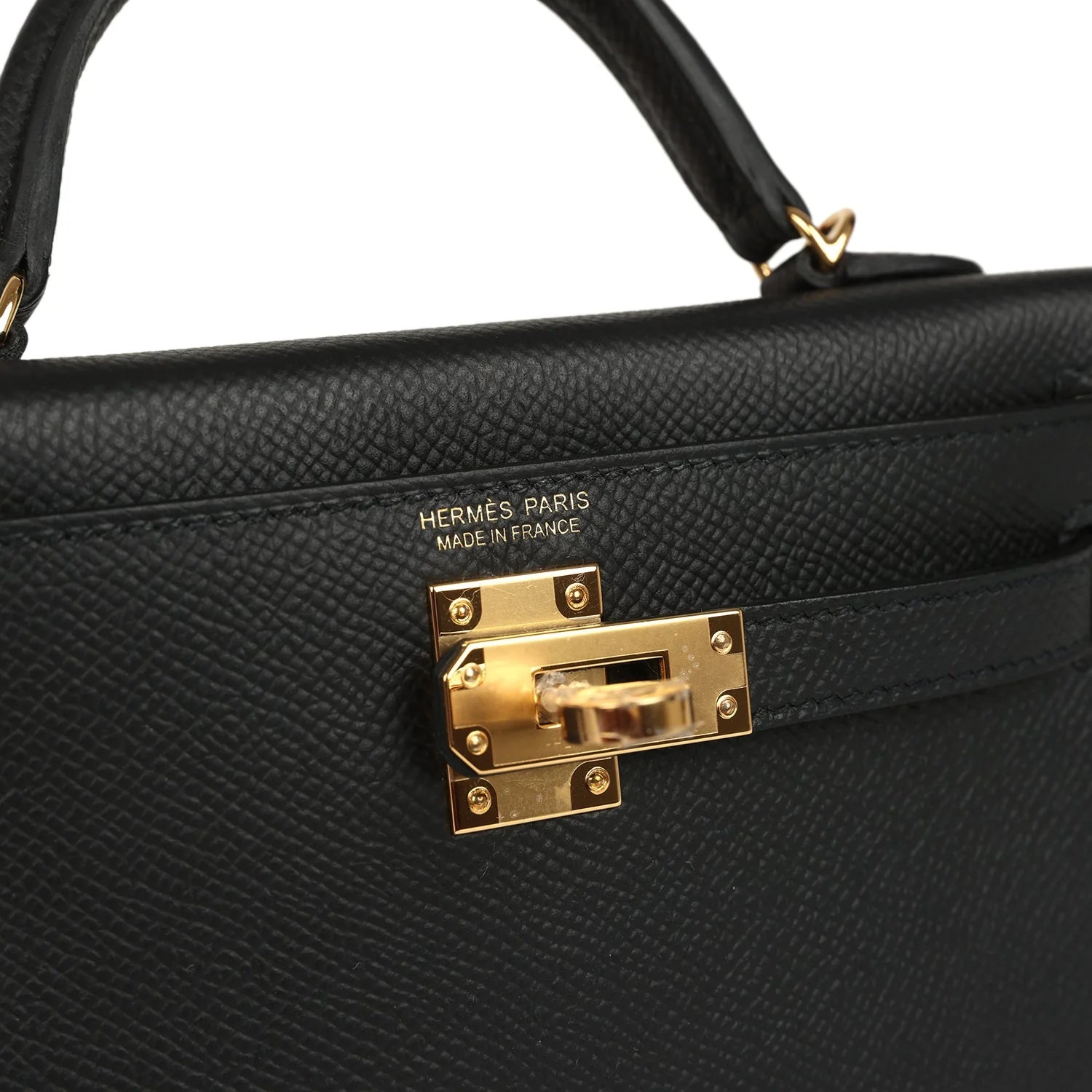 Vorbestellung: Hermès Mini Kelly Schwarz Epsom Goldene Hardware