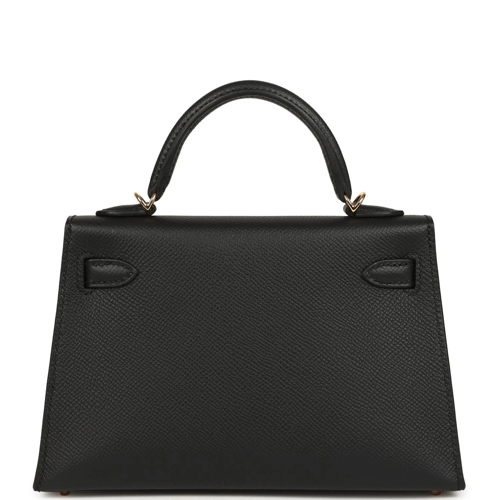 Vorbestellung: Hermès Mini Kelly Schwarz Epsom Goldene Hardware