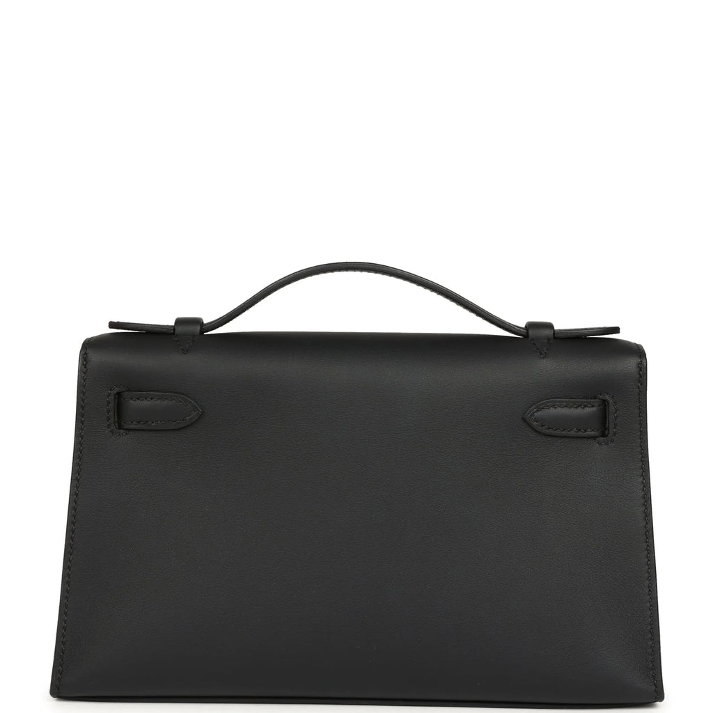 Vorbestellung: Hermès Kelly Pochette Black Swift Palladium Hardware