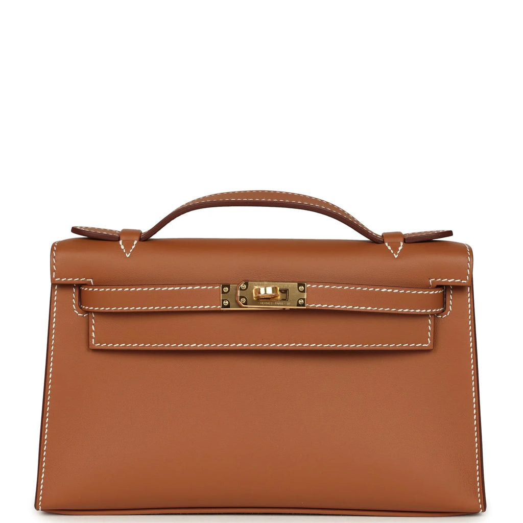 Vorbestellung: Hermès Kelly Pochette Gold Swift Gold Hardware